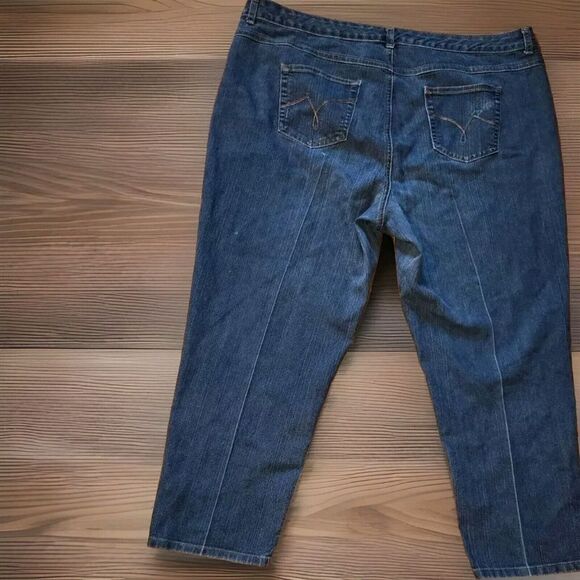 Just My Size Jeans 24W Women's Short Dark Blue Embroidered JMS Classic Fit - Picture 2 of 9